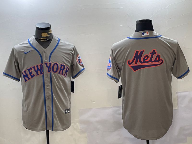 Men New York Mets Blank Grey Game 2024 Nike MLB Jersey style 11